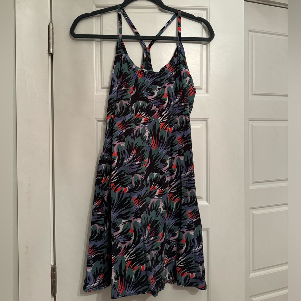 Outdoor Voices Exercise Dress in Watercolor Vaport, Size Medium